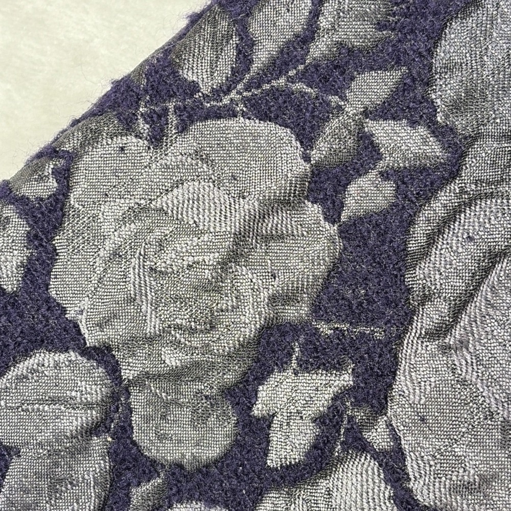 Laura Ashley Floral Jacquard Coat Womens Size M Purple Grey Rose Tapestry Jacket - Picture 5 of 12